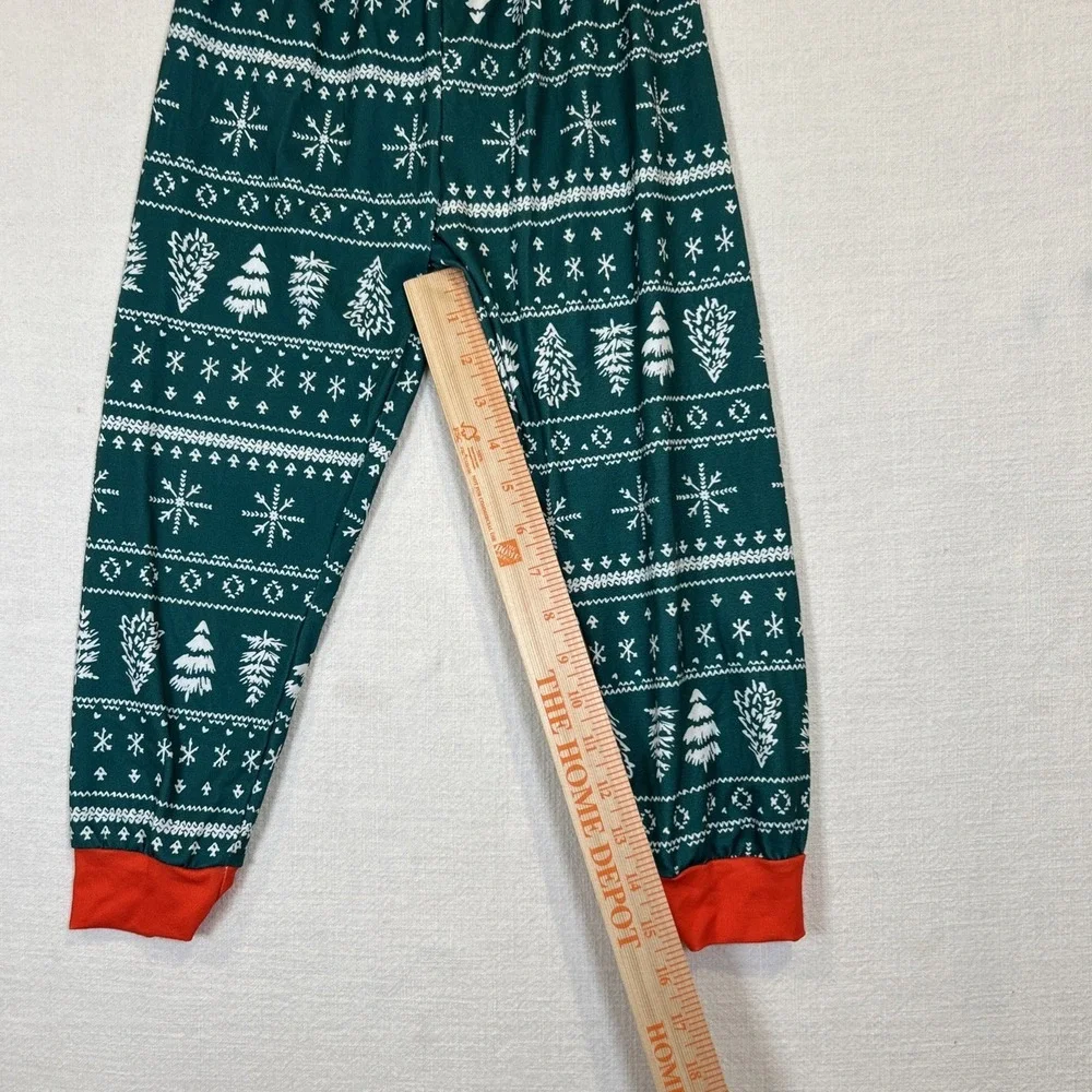 Kids Christmas Pajama Set Green Red Christmas Tree Holiday Snowflake 7T